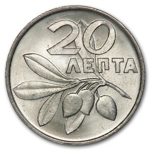 Buy 1973 Greece 20 Lepta Phoenix Olive Branch BU | APMEX