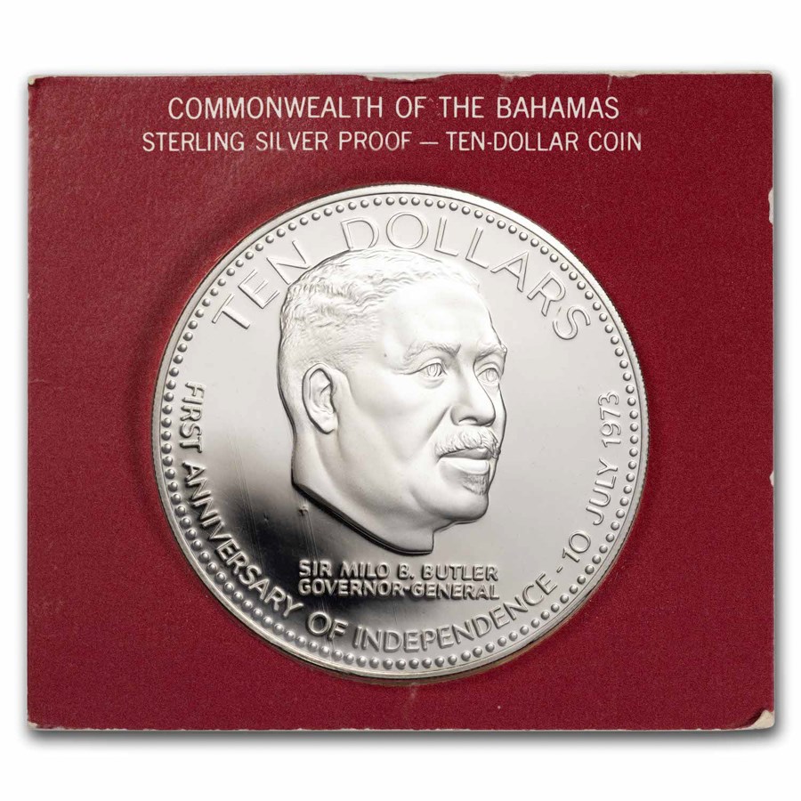 1974 Bahamas Silver $10 Proof