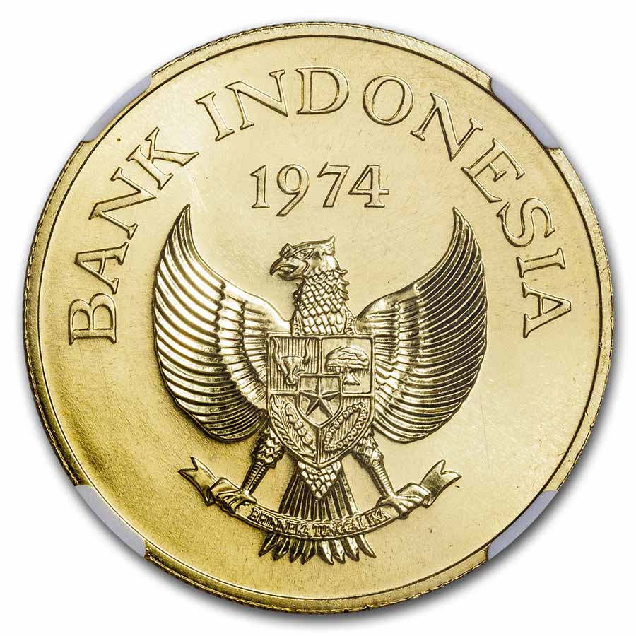 Buy 1974 Republic Of Indonesia Gold 100,000 Rupiah MS-64 NGC | APMEX