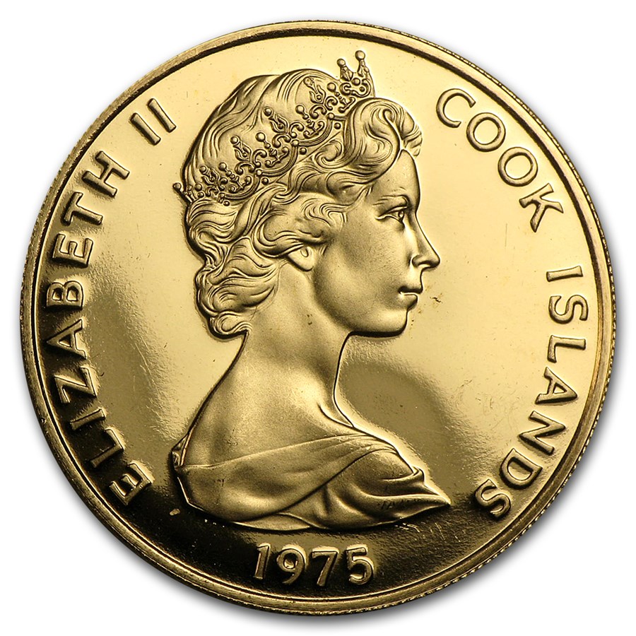 1975 Cook Islands Gold $100 James Cook Proof