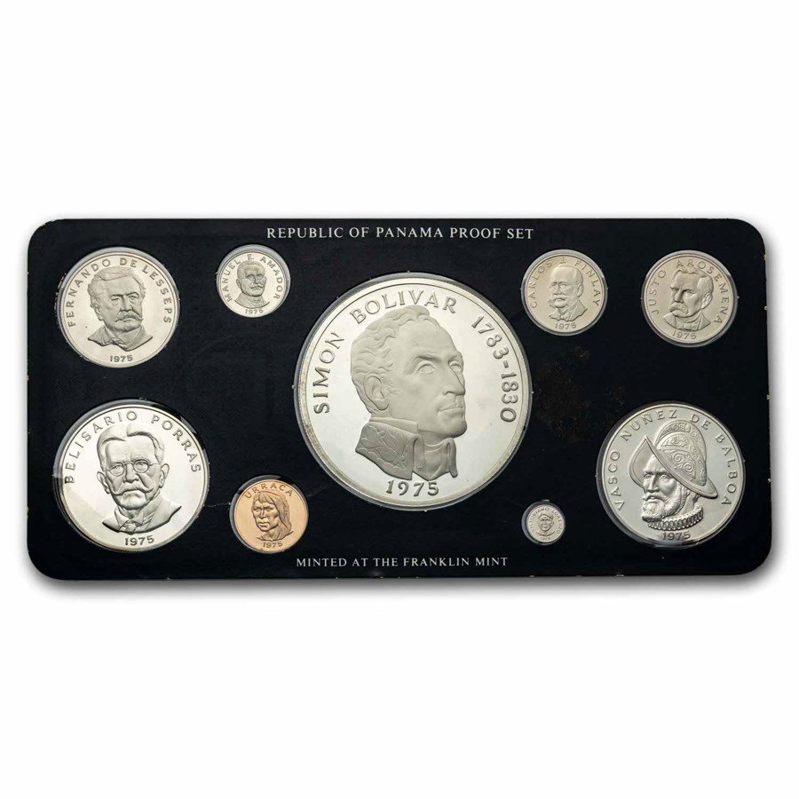 1975 Panama Silver 9-Coin Proof Set (no Box/COA)