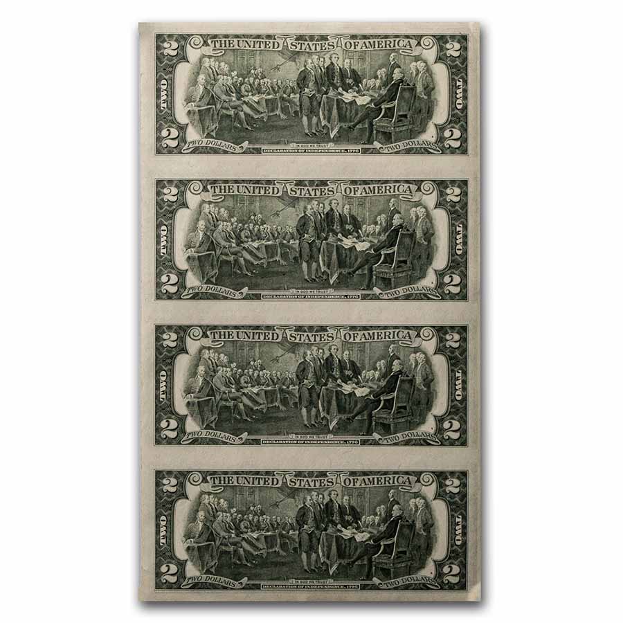 Buy 1976 (B New York) $2.00 FRN CU (Fr#-1935B) 4 Note Uncut Sheet | APMEX