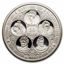 1976 Cayman Islands "Six-Queens of England" Silver $50 Proof