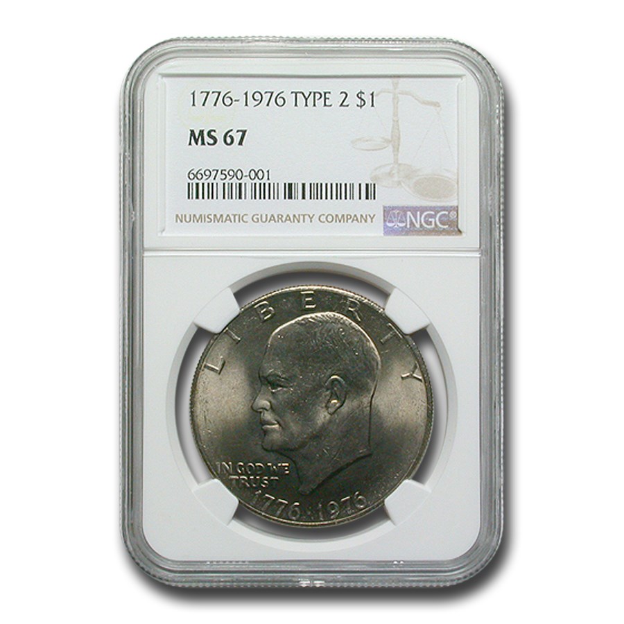 1976 Clad Eisenhower Dollar MS-67 NGC (Type-2)