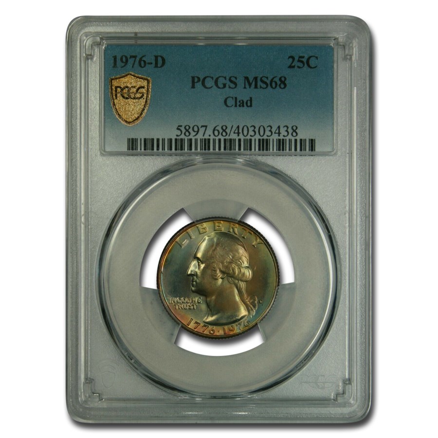 Buy 1976-D Washington Quarter MS-68 PCGS (Clad, Beautiful Toning) | APMEX