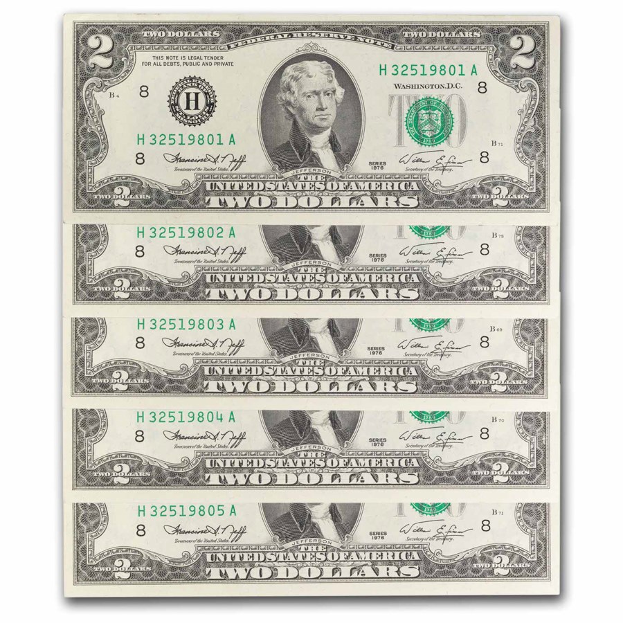 1976 (H-St. Louis) $2.00 FRN CU (Fr#1935-H) 47 Consecutive