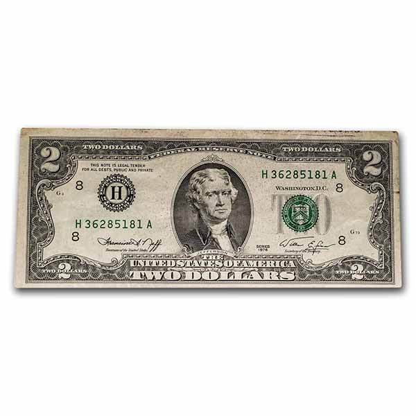 1976 (H-St. Louis) $2.00 FRN XF (Fr#1935-H)