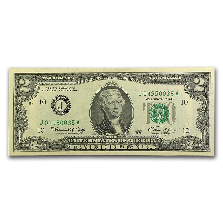 1976 (J-Kansas City) $2.00 FRN CU (Fr#1935-J)