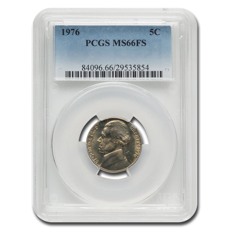 1976 Jefferson Nickel MS-66 PCGS (FS)