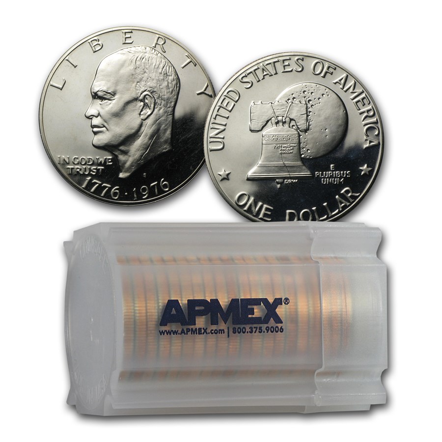 1976-S Clad Eisenhower Dollars 20-Coin Roll Proof (Type-2)