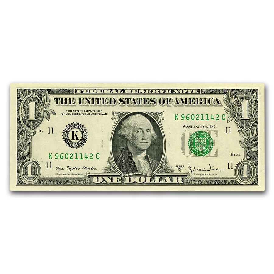 1977-A (K-Dallas) $1.00 FRN CU (Fr#1910-K)