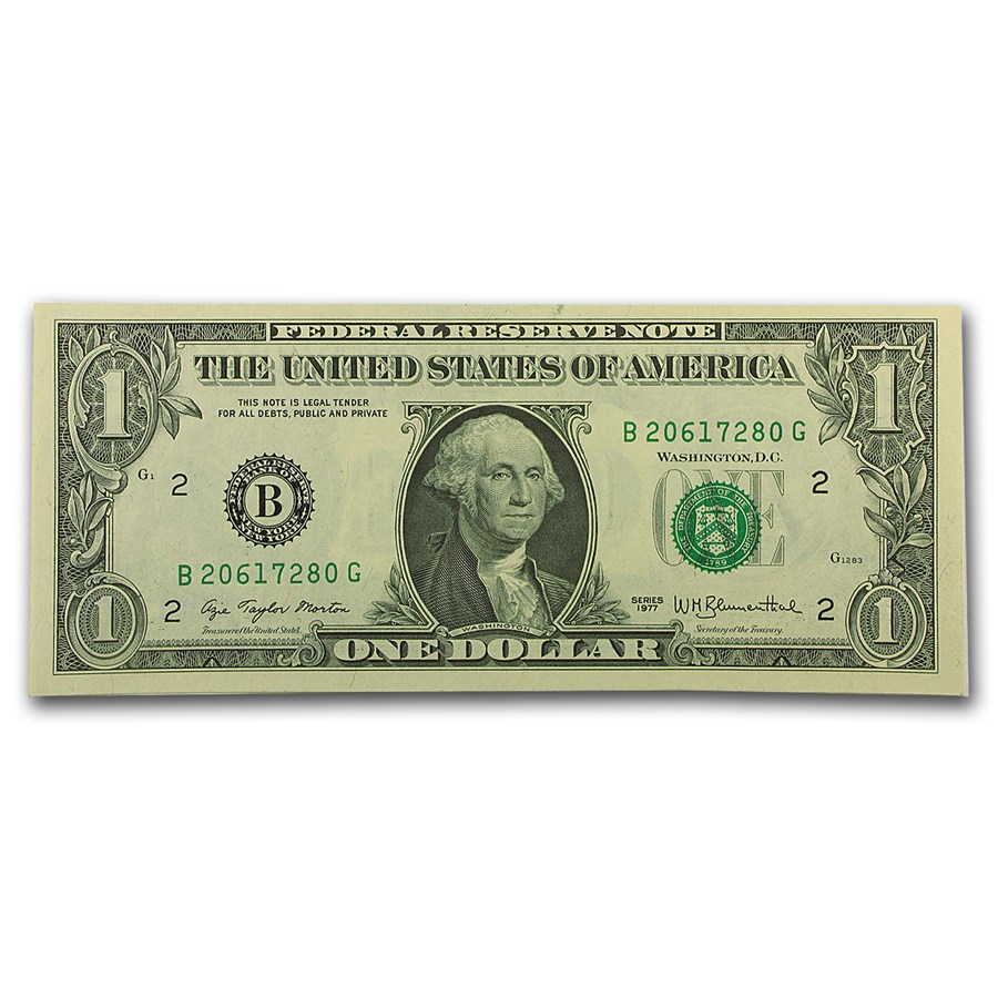 1977 (B-New York) $1.00 FRN CU (Fr#1909-B)