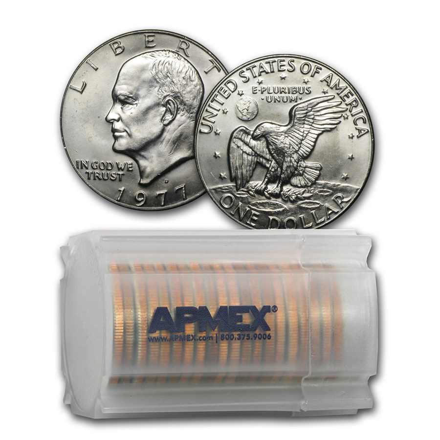 1977-D Clad Eisenhower Dollar 20-Coin Roll BU