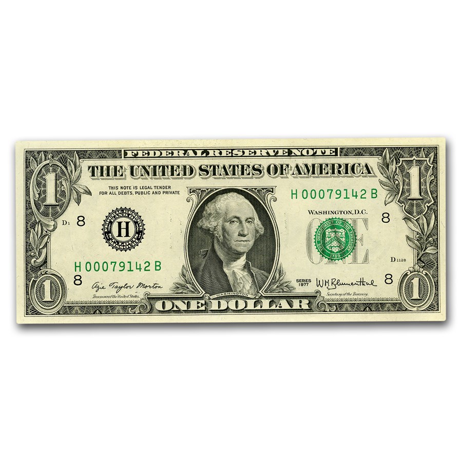1977 (H-St. Louis) $1.00 FRN CU (Fr#1909-H)