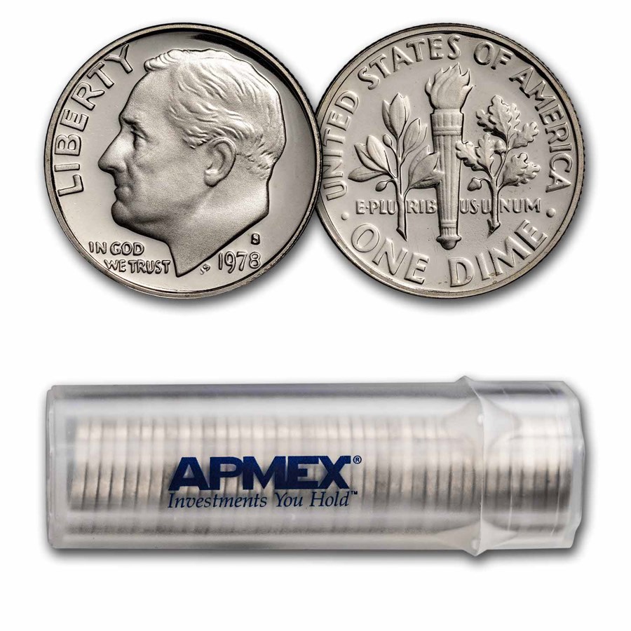1978-S Roosevelt Dime 50-Coin Roll Proof