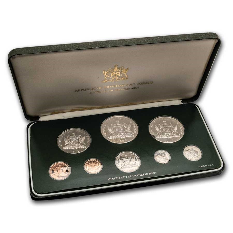 1978 Trinidad & Tobago 8-Coin Proof Set (w/Box & COA)