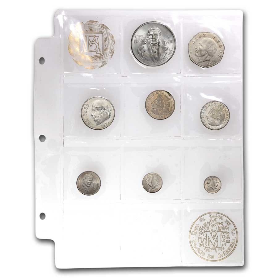 1979 Mexico 10 Centavos-100 Pesos 8-Coin Mint Set