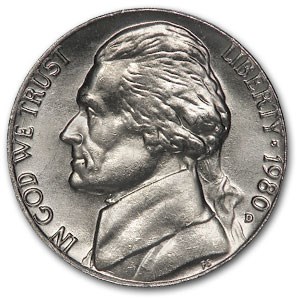 1980-D Jefferson Nickel BU