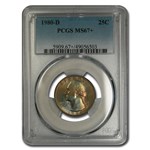 1980-D Washington Quarter MS-67+ PCGS (Beautiful Toning)