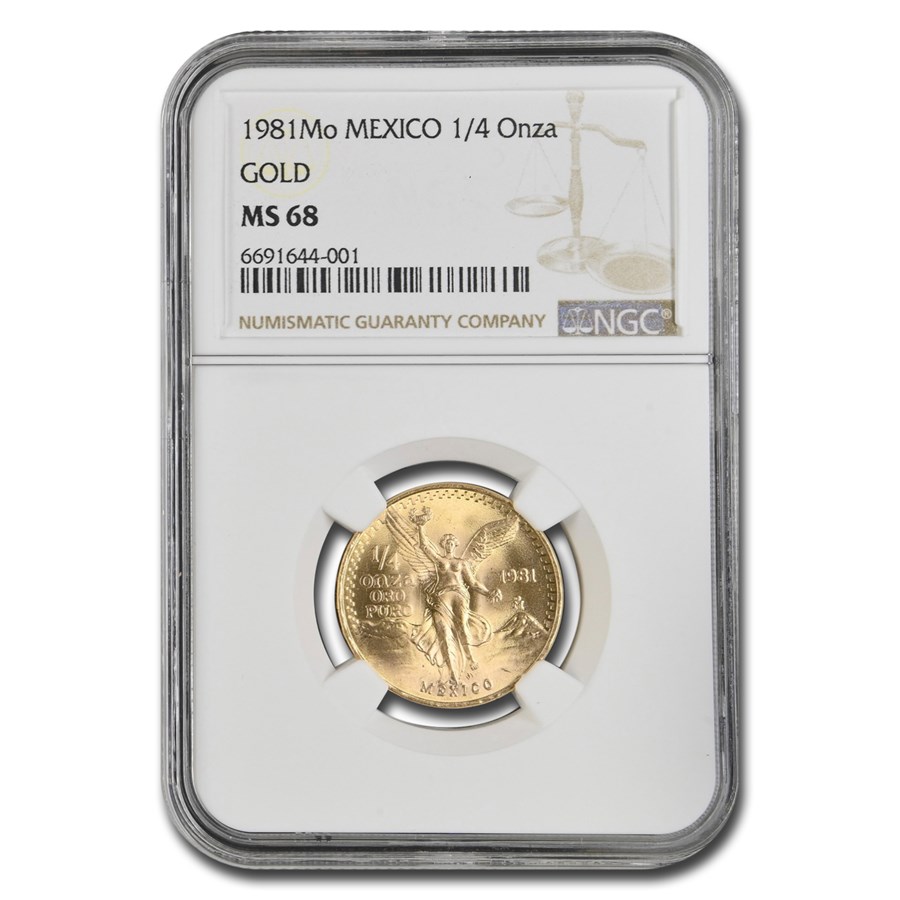 1981 Mexico 1/4 oz Gold Libertad MS-68 NGC