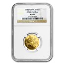 1982 China 1/4 oz Gold Panda MS-68 NGC