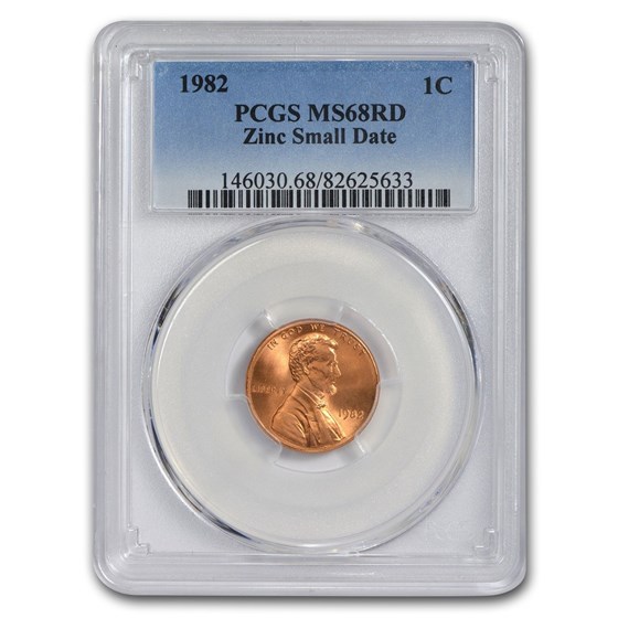 Buy 1982 Lincoln Cent Zinc, Small Date MS-68 PCGS (Red) | APMEX