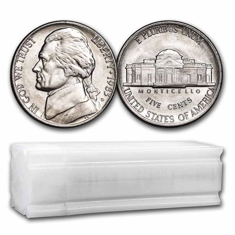 1983-D Jefferson Nickel 40-Coin Roll BU