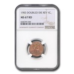 1983 Lincoln Cent MS-67 NGC (Red, Doubled Die Reverse)