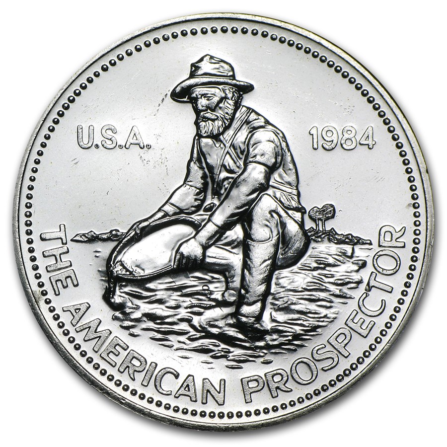 1984 1 oz Silver Round - Engelhard Prospector ("E" Logo Reverse)