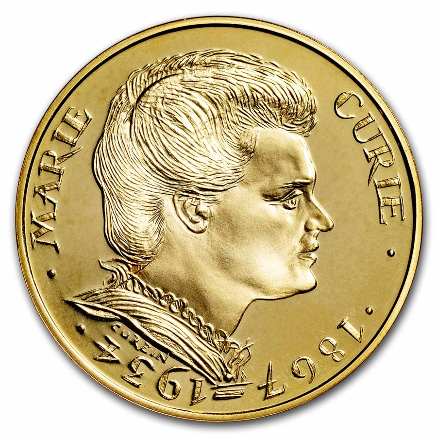 1984 France Gold 100 Franc Marie Curie Proof