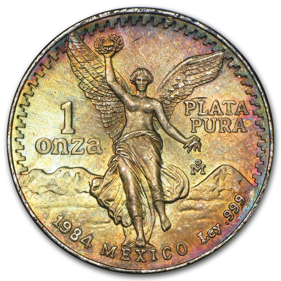 1984 Mexico 1 oz Silver Libertad BU Toned