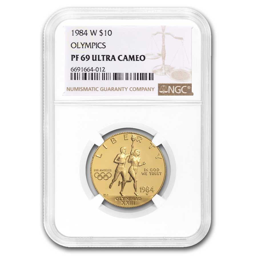 1984-W Gold $10 Commem Olympic PF-69 NGC