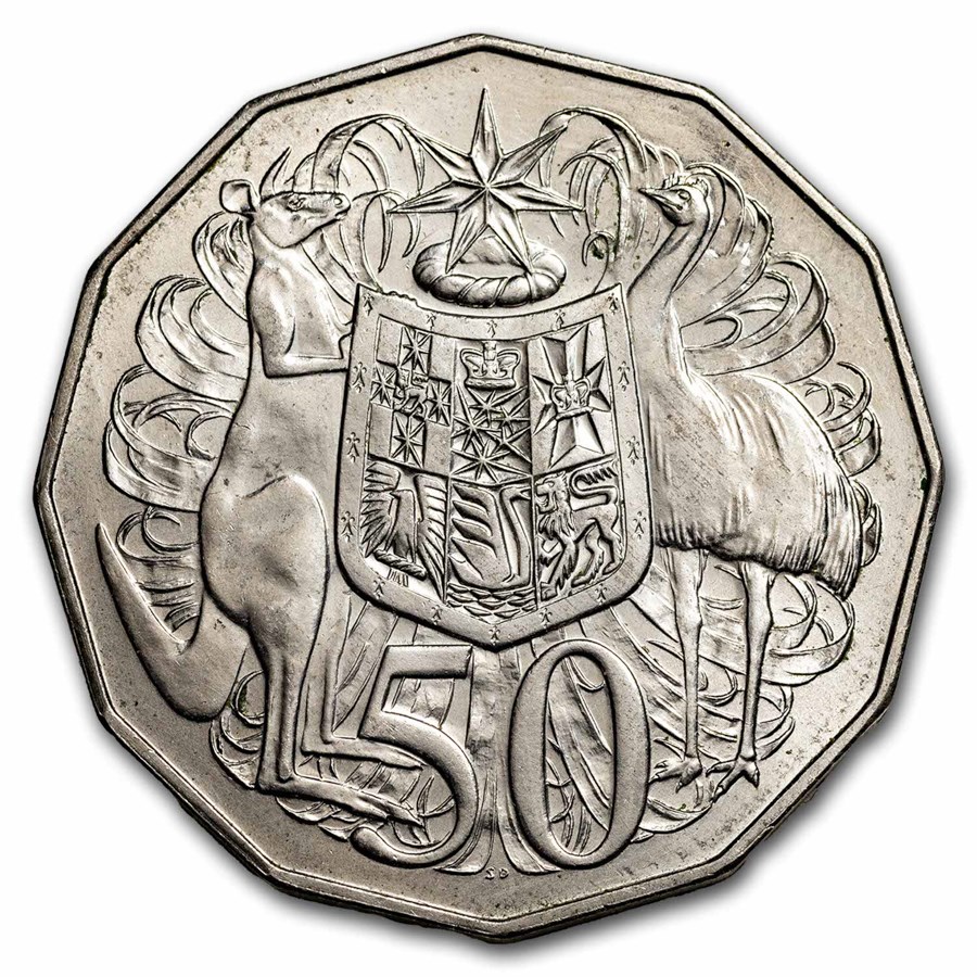 1985-1997 Australia 50 Cent Elizabeth II BU