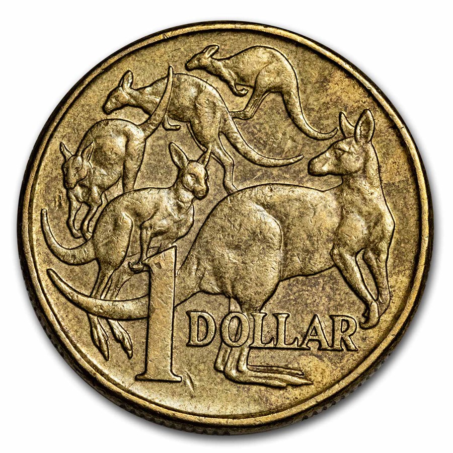 1985-1998 Australia 1 Dollar Elizabeth II Mob of Roos Avg Circ