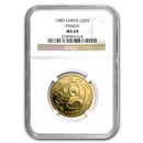 1985 China 1/2 oz Gold Panda MS-69 NGC