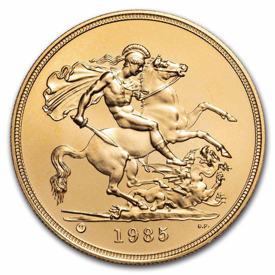 1985 Great Britain Gold 5 Pounds Elizabeth II BU