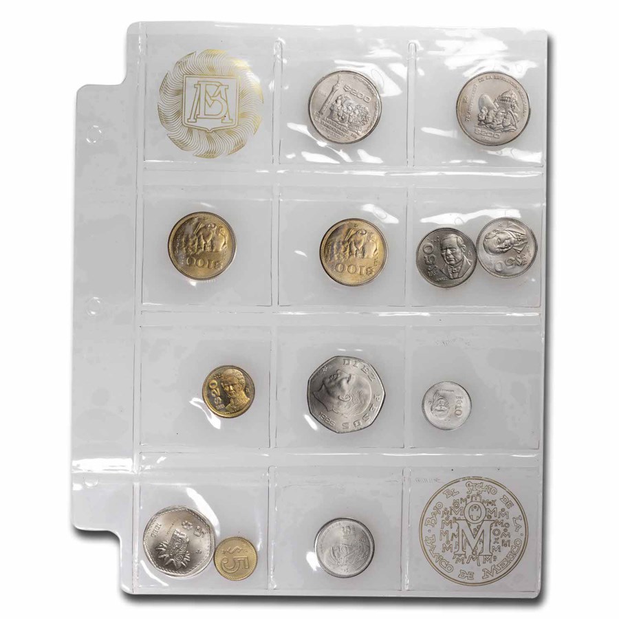 1985 Mexico 1 Peso-200 Pesos 12-Coin Mint Set