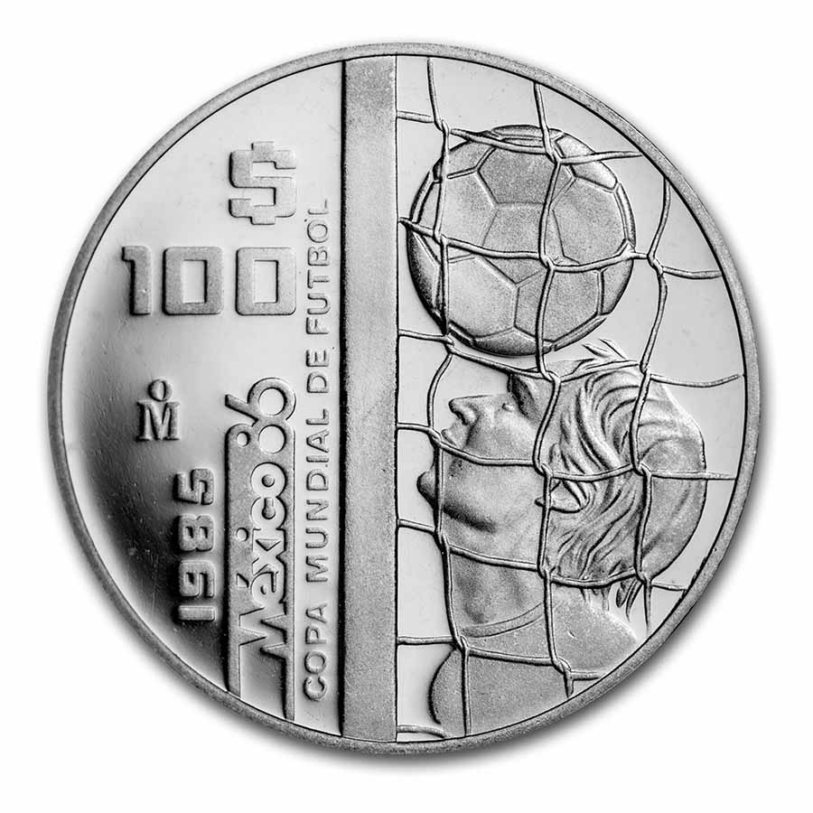 Buy 1985 Mexico Silver 100 Pesos Proof 1986 World Cup APMEX