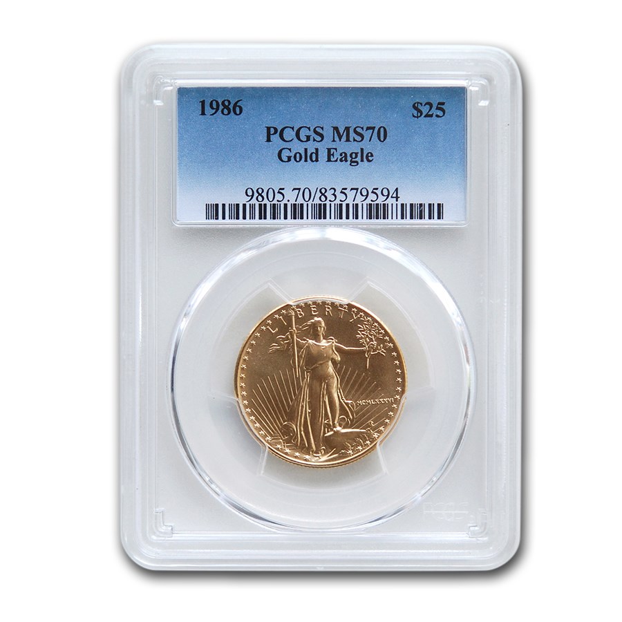 1986 1/2 oz American Gold Eagle MS-70 PCGS