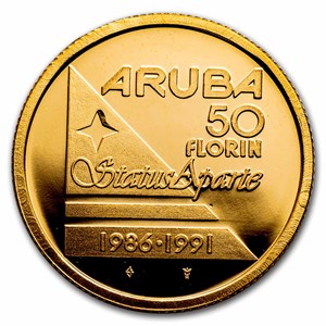 Buy 1986-1991 Aruba Gold 50 Florin Proof | APMEX