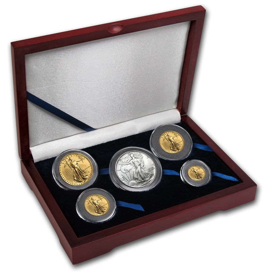 Buy 1986 5-Coin Gold & American Silver Eagle Set BU | APMEX