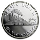 1986 Canada Silver Dollar BU (100th Anniv Transcontinental Rail)