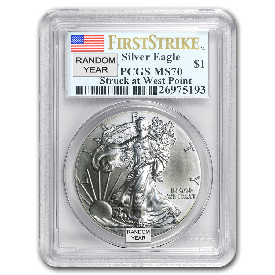 1986-Current Silver Eagle MS-70 NGC/PCGS (Random Year, Spotted)