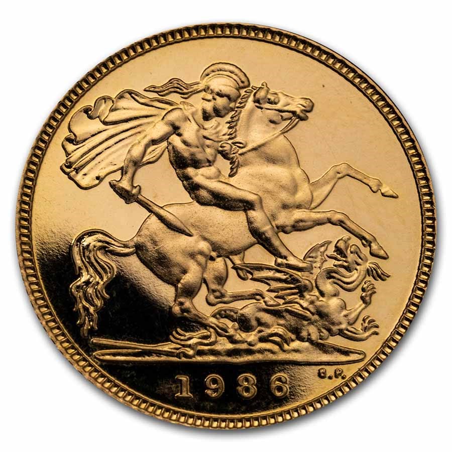 1986 Great Britain Gold 1/2 Sovereign Elizabeth II Proof