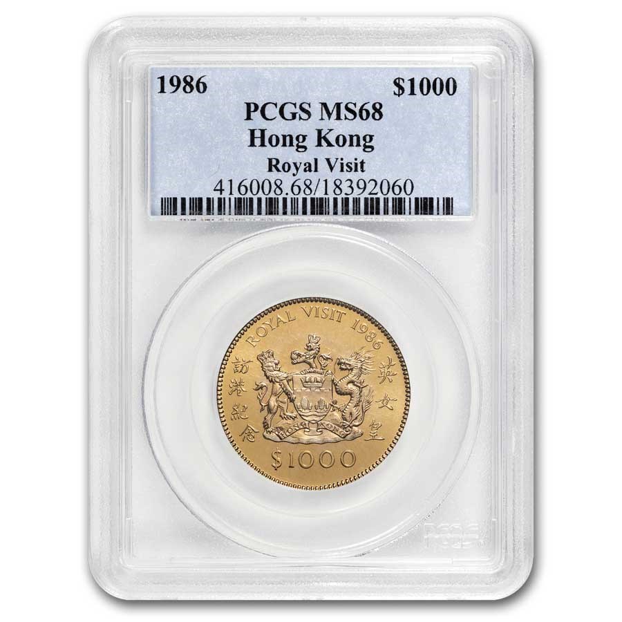 1986 Hong Kong Gold $1,000 Royal Visit MS-68 PCGS