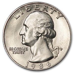 1986-P Washington Quarter BU