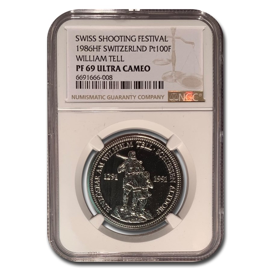 1986 Switzerland 1 oz Prf Platinum Shooting Thaler PF-69 NGC