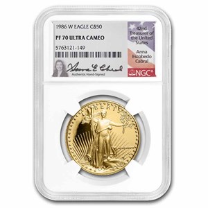 Buy 1986-W 1 oz Proof Gold Eagle PF-70 UCAM NGC (Anna Cabral Signed ...