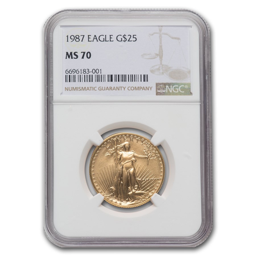 1987 1/2 oz American Gold Eagle MS-70 NGC