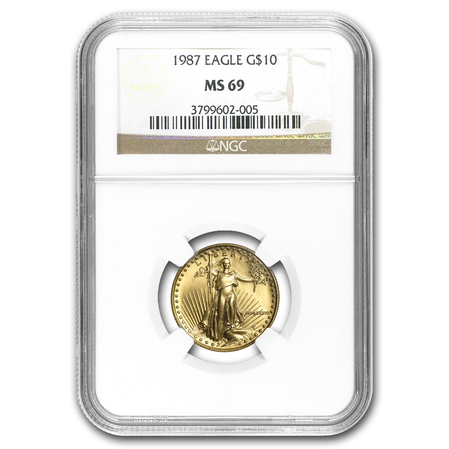 1987 1/4 oz American Gold Eagle MS-69 NGC